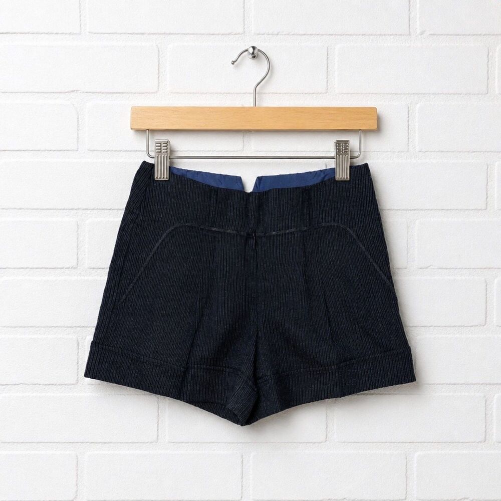 BCBGMaxAzria Black Pinstripe Sandy High-Waist Shorts size 0 NWT